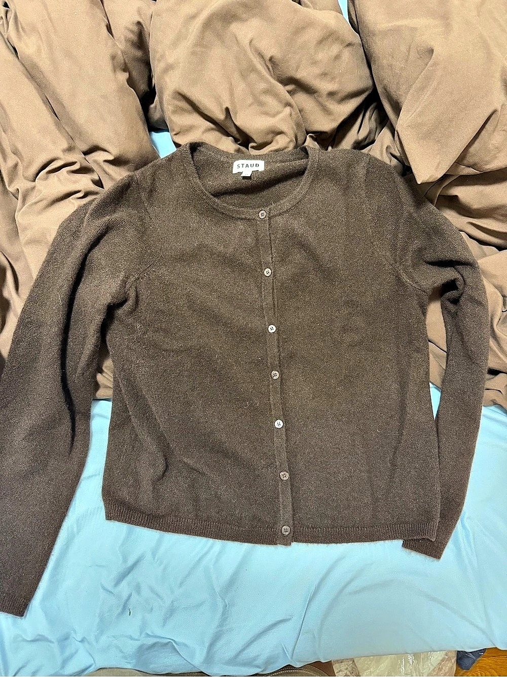 STAUD Cashmere Cardigan Brown